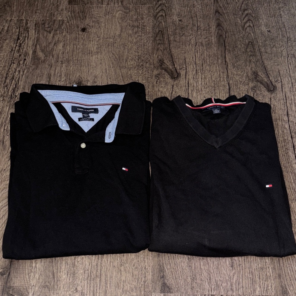 Tommy Hilfiger Men's Polo and Knit Sweater Set - Black